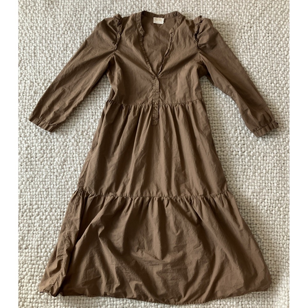 Nation LTD Dalia Victorian Midi Dress Small Pima Cotton Cottagecore Western Boho